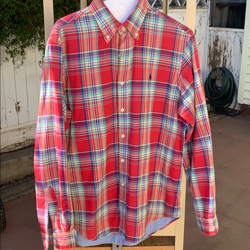 Polo Ralph Lauren Plaid Button up -Medium- Red